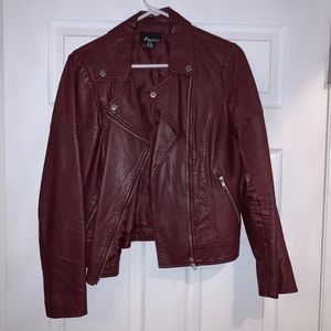 Women’s pleather jacket. Maroon